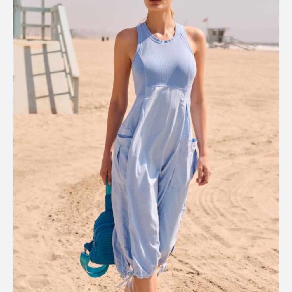Anthropologie Light Blue Midi Dress
